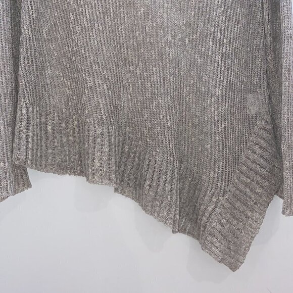 Eileen Fisher Asymmetrical V Neck layering Sweater Fishnet Linen Blend Size S - Picture 7 of 12
